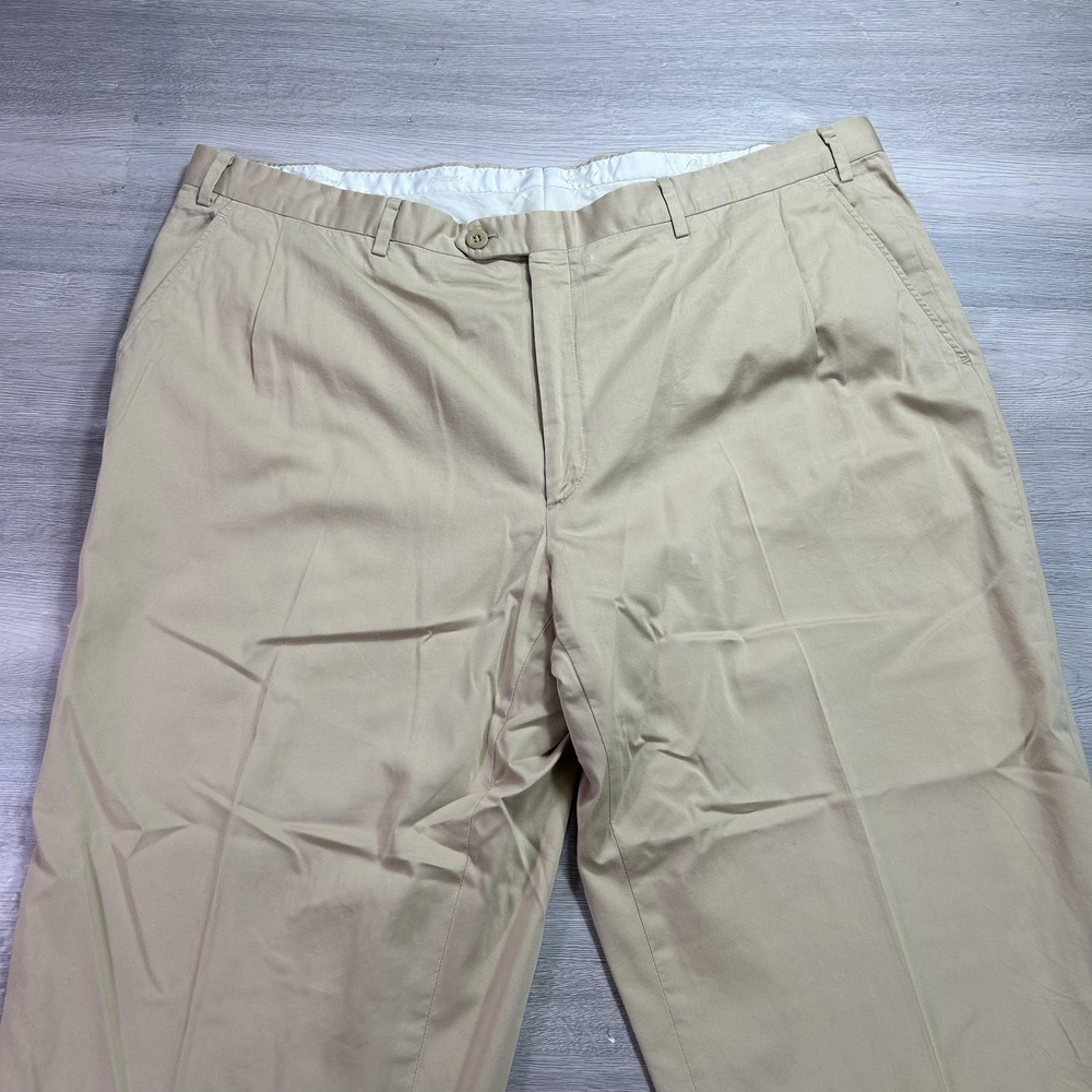 Brioni Pants Mens 42x28 Beige Cotton Moena Chino Classic Fit Dress Cuffed Italy - Picture 3 of 13